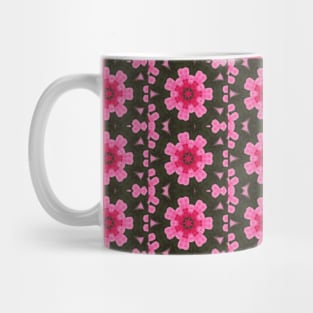 Pink Flowers Columns Pattern Mug
